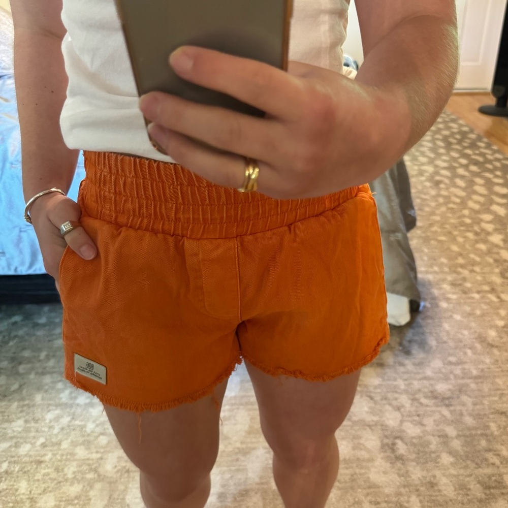 BDG Orange High-rise Denim Shorts